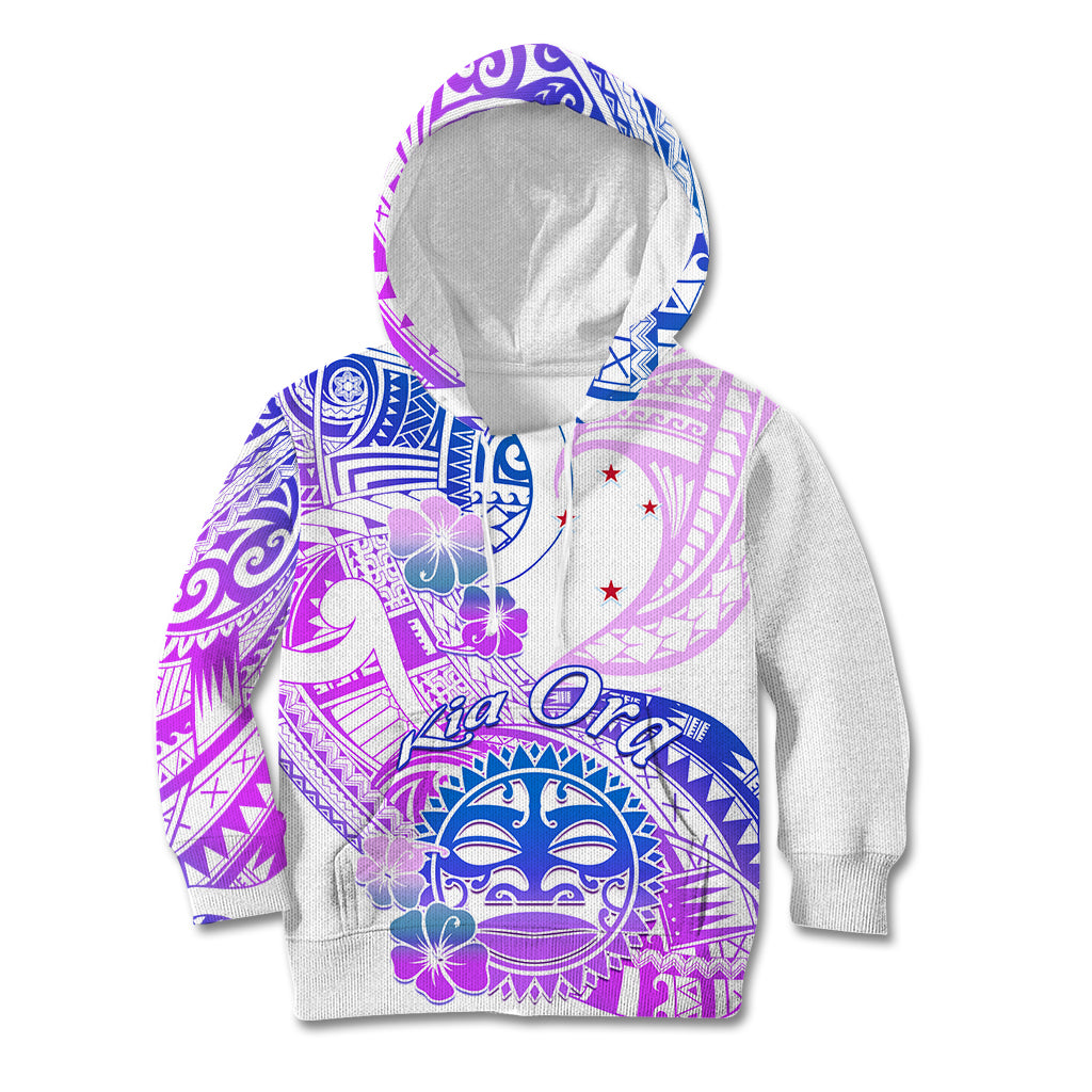 Kia Ora Maori New Zealand Pastel Kid Hoodie Sun Ta Moko Lilac Version LT01 Hoodie Purple - Polynesian Pride