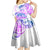 Kia Ora Maori New Zealand Pastel Kid Short Sleeve Dress Sun Ta Moko Lilac Version LT01 - Polynesian Pride