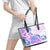 Kia Ora Maori New Zealand Pastel Leather Tote Bag Sun Ta Moko Lilac Version LT01 - Polynesian Pride