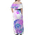 Kia Ora Maori New Zealand Pastel Off Shoulder Maxi Dress Sun Ta Moko Lilac Version LT01 - Polynesian Pride