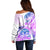 Kia Ora Maori New Zealand Pastel Off Shoulder Sweater Sun Ta Moko Lilac Version LT01 - Polynesian Pride