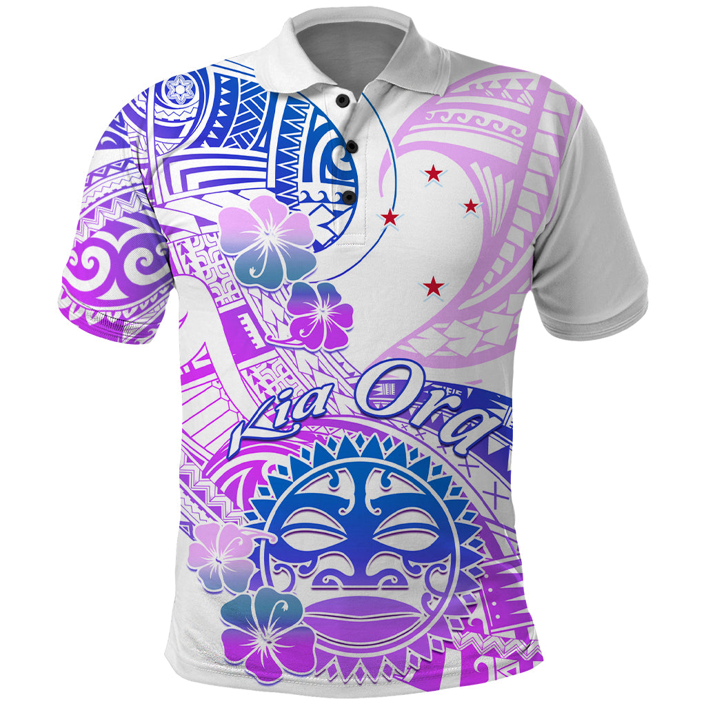 Kia Ora Maori New Zealand Pastel Polo Shirt Sun Ta Moko Lilac Version LT01 Purple - Polynesian Pride