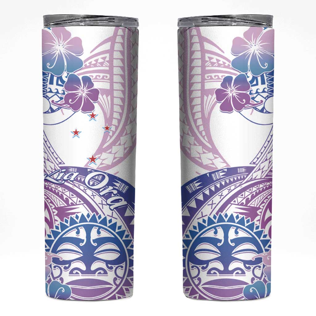 Kia Ora Maori New Zealand Pastel Skinny Tumbler Sun Ta Moko Lilac Version