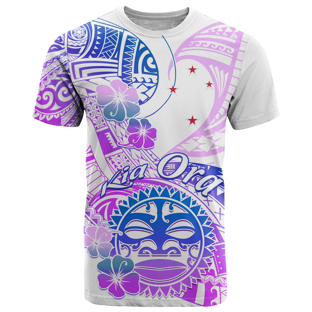 Kia Ora Maori New Zealand Pastel T Shirt Sun Ta Moko Lilac Version LT01 Purple - Polynesian Pride