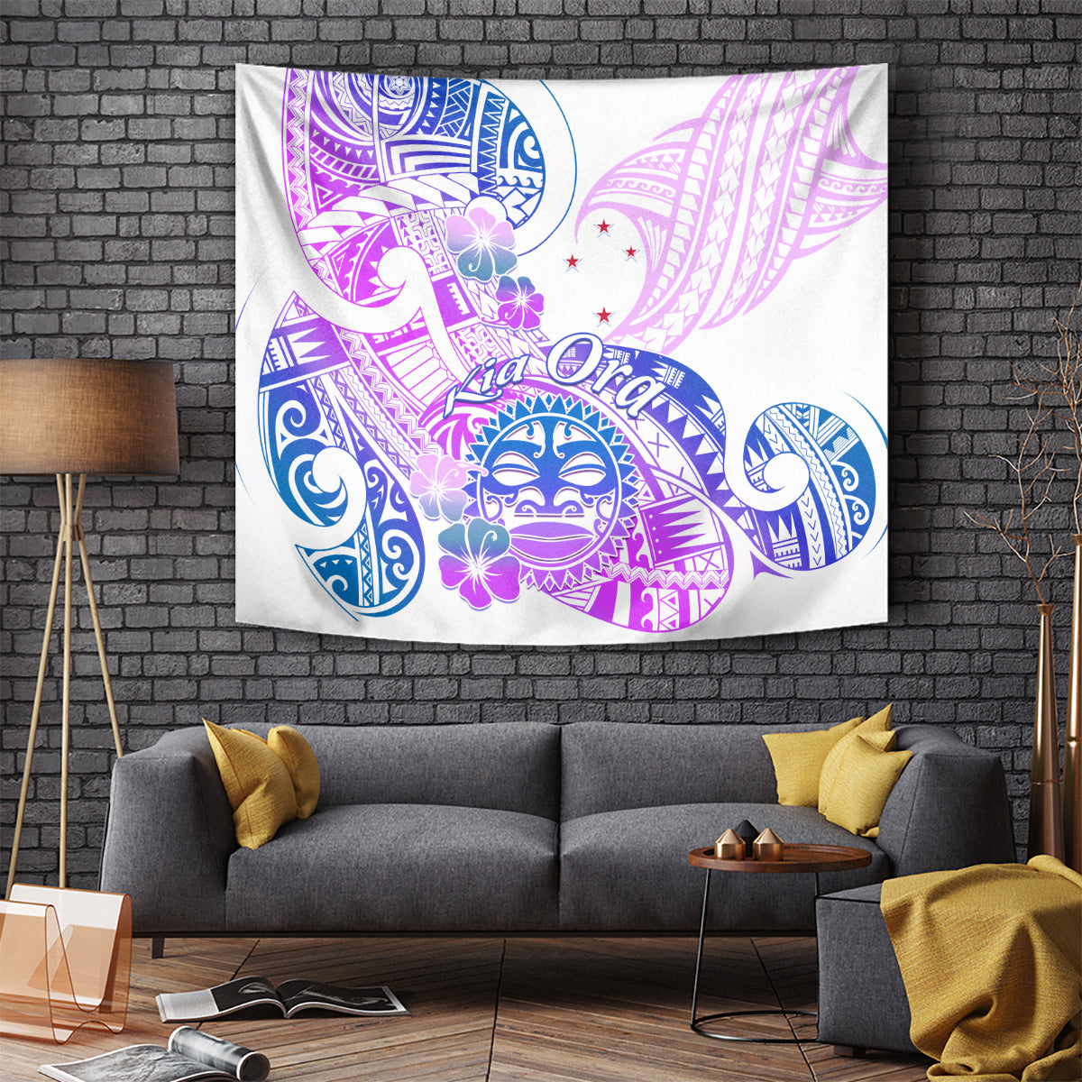 Kia Ora Maori New Zealand Pastel Tapestry Sun Ta Moko Lilac Version LT01 Purple - Polynesian Pride