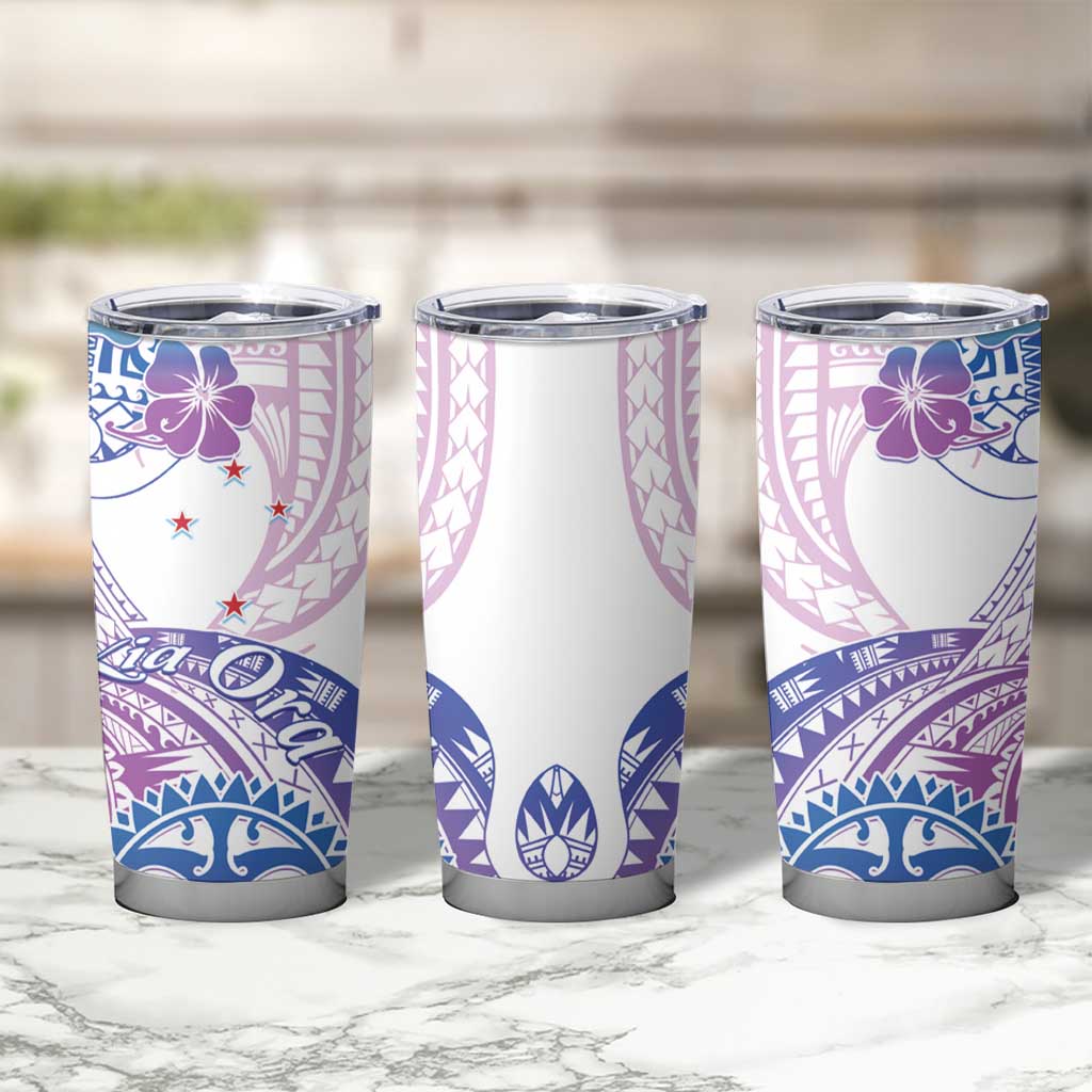 Kia Ora Maori New Zealand Pastel Tumbler Cup Sun Ta Moko Lilac Version LT01 - Polynesian Pride