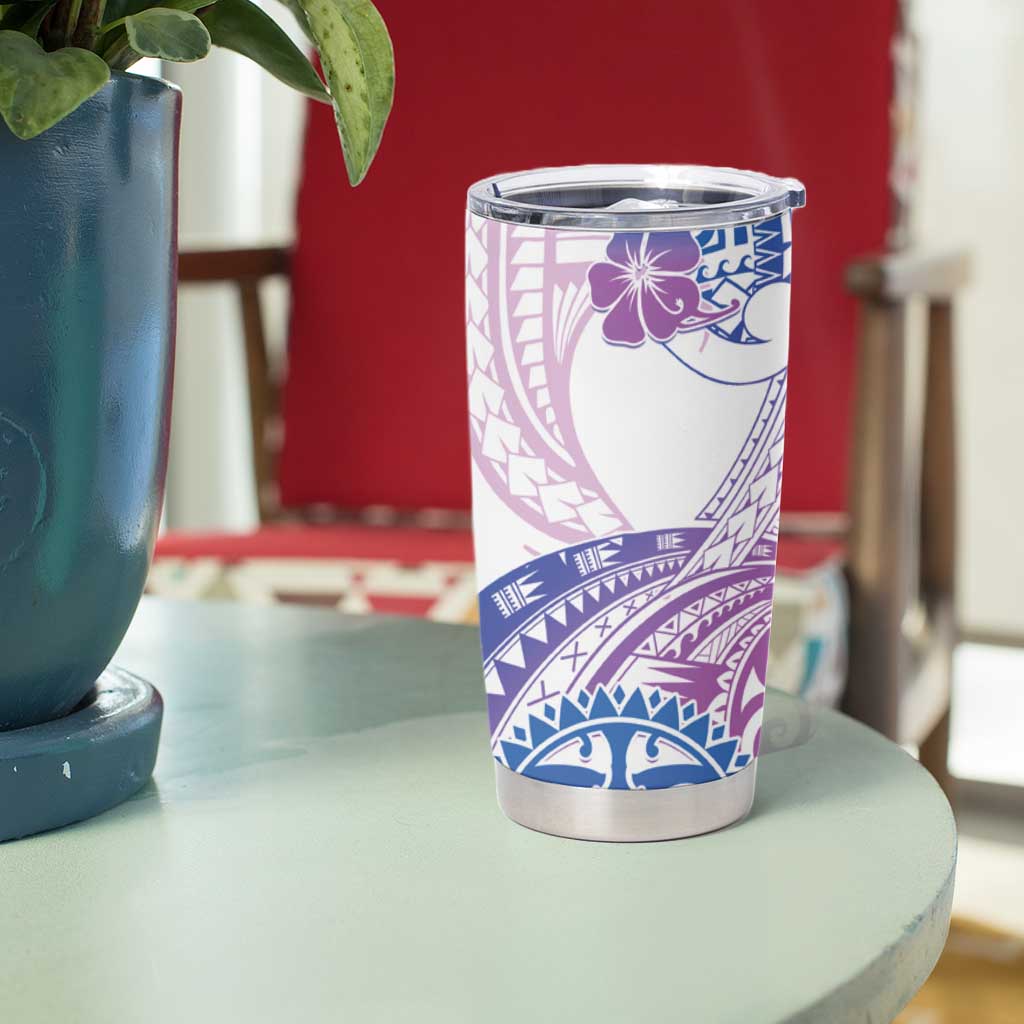 Kia Ora Maori New Zealand Pastel Tumbler Cup Sun Ta Moko Lilac Version LT01 - Polynesian Pride