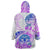 Kia Ora Maori New Zealand Pastel Wearable Blanket Hoodie Sun Ta Moko Lilac Version LT01 - Polynesian Pride