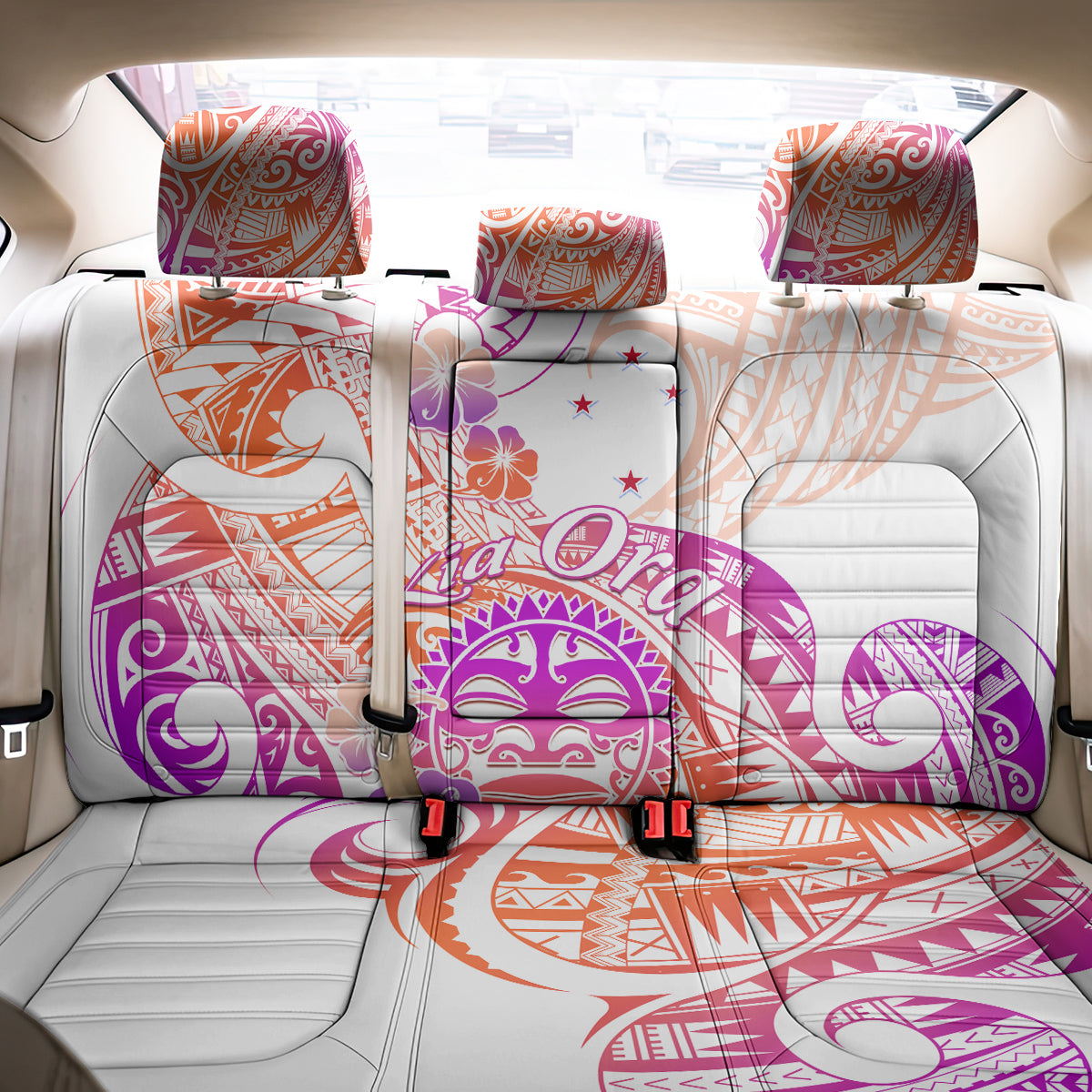 Kia Ora Maori New Zealand Pastel Back Car Seat Cover Sun Ta Moko Sunset Version LT01