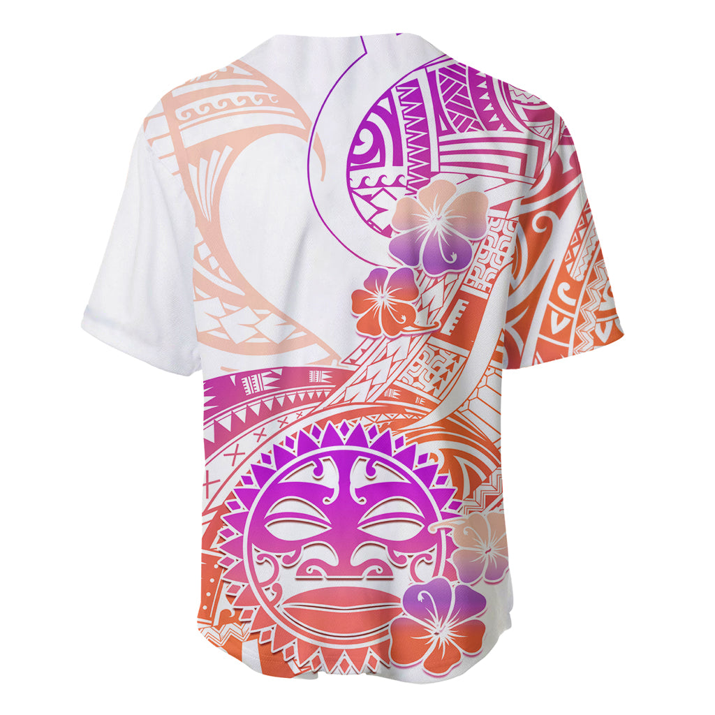 Kia Ora Maori New Zealand Pastel Baseball Jersey Sun Ta Moko Sunset Version LT01 - Polynesian Pride