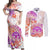 Kia Ora Maori New Zealand Pastel Couples Matching Off Shoulder Maxi Dress and Long Sleeve Button Shirt Sun Ta Moko Sunset Version LT01 Orange - Polynesian Pride