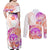 Kia Ora Maori New Zealand Pastel Couples Matching Off Shoulder Maxi Dress and Long Sleeve Button Shirt Sun Ta Moko Sunset Version LT01 - Polynesian Pride