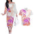 Kia Ora Maori New Zealand Pastel Couples Matching Off The Shoulder Long Sleeve Dress and Hawaiian Shirt Sun Ta Moko Sunset Version LT01 Orange - Polynesian Pride