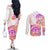 Kia Ora Maori New Zealand Pastel Couples Matching Off The Shoulder Long Sleeve Dress and Long Sleeve Button Shirt Sun Ta Moko Sunset Version LT01 - Polynesian Pride