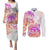 Kia Ora Maori New Zealand Pastel Couples Matching Puletasi Dress and Long Sleeve Button Shirt Sun Ta Moko Sunset Version LT01 Orange - Polynesian Pride