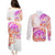 Kia Ora Maori New Zealand Pastel Couples Matching Puletasi Dress and Long Sleeve Button Shirt Sun Ta Moko Sunset Version LT01 - Polynesian Pride