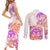 Kia Ora Maori New Zealand Pastel Couples Matching Short Sleeve Bodycon Dress and Long Sleeve Button Shirt Sun Ta Moko Sunset Version LT01 - Polynesian Pride