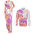 Kia Ora Maori New Zealand Pastel Couples Matching Tank Maxi Dress and Long Sleeve Button Shirt Sun Ta Moko Sunset Version LT01 Orange - Polynesian Pride