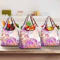 Kia Ora Maori New Zealand Pastel Grocery Bag Sun Ta Moko Sunset Version LT01 3-pack One Size Orange - Polynesian Pride