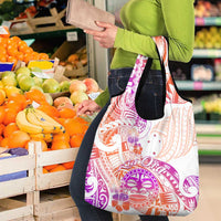 Kia Ora Maori New Zealand Pastel Grocery Bag Sun Ta Moko Sunset Version LT01 - Polynesian Pride