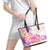 Kia Ora Maori New Zealand Pastel Leather Tote Bag Sun Ta Moko Sunset Version LT01 - Polynesian Pride