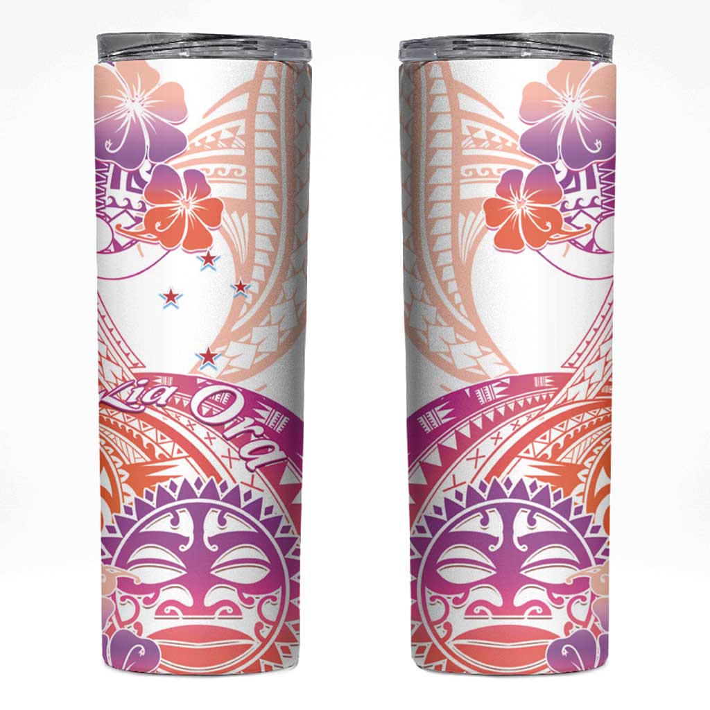 Kia Ora Maori New Zealand Pastel Skinny Tumbler Sun Ta Moko Sunset Version