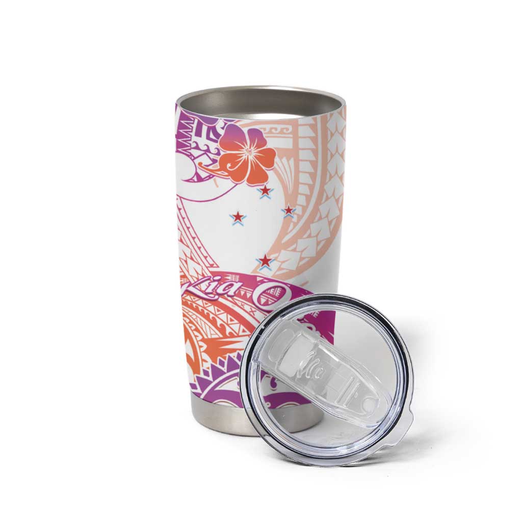Kia Ora Maori New Zealand Pastel Tumbler Cup Sun Ta Moko Sunset Version LT01 - Polynesian Pride