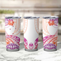 Kia Ora Maori New Zealand Pastel Tumbler Cup Sun Ta Moko Sunset Version LT01 - Polynesian Pride