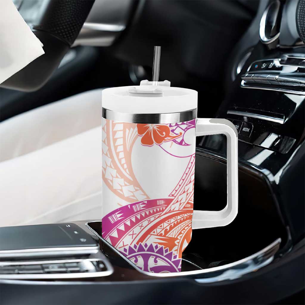Kia Ora Maori New Zealand Pastel Tumbler With Handle Sun Ta Moko Sunset Version LT01 - Polynesian Pride