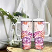 Kia Ora Maori New Zealand Pastel Tumbler With Handle Sun Ta Moko Sunset Version LT01 - Polynesian Pride