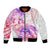 Kia Ora Maori New Zealand Pastel Bomber Jacket Sun Ta Moko Sweet Version LT01 Unisex Pink - Polynesian Pride