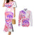 Kia Ora Maori New Zealand Pastel Couples Matching Mermaid Dress and Long Sleeve Button Shirt Sun Ta Moko Sweet Version LT01 Pink - Polynesian Pride