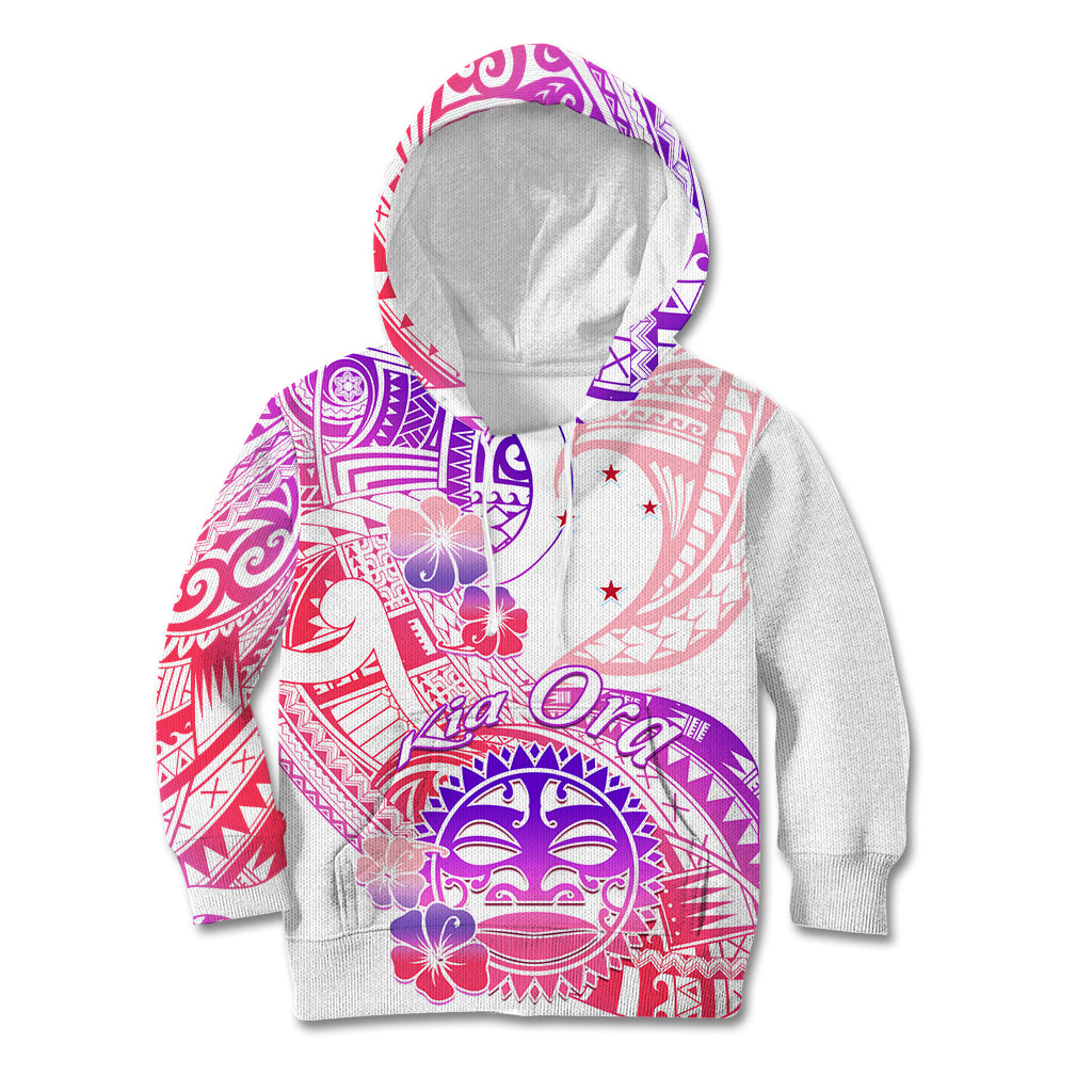 Kia Ora Maori New Zealand Pastel Kid Hoodie Sun Ta Moko Sweet Version LT01 Hoodie Pink - Polynesian Pride