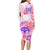 Kia Ora Maori New Zealand Pastel Long Sleeve Bodycon Dress Sun Ta Moko Sweet Version LT01 - Polynesian Pride