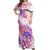 Kia Ora Maori New Zealand Pastel Off Shoulder Maxi Dress Sun Ta Moko Sweet Version LT01 Women Pink - Polynesian Pride