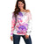 Kia Ora Maori New Zealand Pastel Off Shoulder Sweater Sun Ta Moko Sweet Version LT01 Women Pink - Polynesian Pride