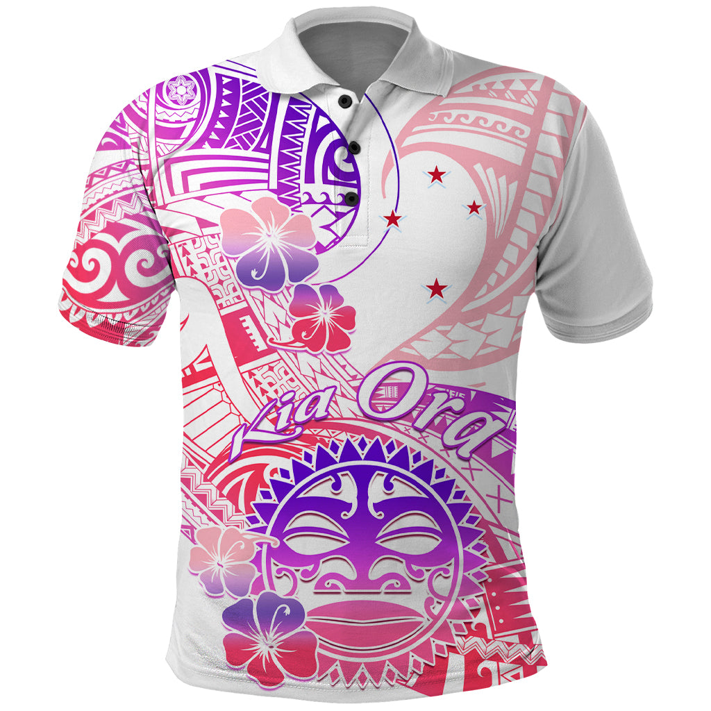 Kia Ora Maori New Zealand Pastel Polo Shirt Sun Ta Moko Sweet Version LT01 Pink - Polynesian Pride