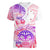 Kia Ora Maori New Zealand Pastel Women V Neck T Shirt Sun Ta Moko Sweet Version LT01 Female Pink - Polynesian Pride