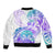 Kia Ora Maori New Zealand Pastel Bomber Jacket Sun Ta Moko Violet Version LT01 - Polynesian Pride