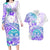 Kia Ora Maori New Zealand Pastel Couples Matching Long Sleeve Bodycon Dress and Hawaiian Shirt Sun Ta Moko Violet Version LT01 Purple - Polynesian Pride