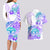 Kia Ora Maori New Zealand Pastel Couples Matching Long Sleeve Bodycon Dress and Hawaiian Shirt Sun Ta Moko Violet Version LT01 - Polynesian Pride