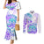 Kia Ora Maori New Zealand Pastel Couples Matching Mermaid Dress and Long Sleeve Button Shirt Sun Ta Moko Violet Version LT01 Purple - Polynesian Pride