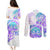 Kia Ora Maori New Zealand Pastel Couples Matching Puletasi Dress and Long Sleeve Button Shirt Sun Ta Moko Violet Version LT01 - Polynesian Pride