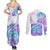 Kia Ora Maori New Zealand Pastel Couples Matching Summer Maxi Dress and Long Sleeve Button Shirt Sun Ta Moko Violet Version LT01 - Polynesian Pride