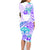 Kia Ora Maori New Zealand Pastel Family Matching Long Sleeve Bodycon Dress and Hawaiian Shirt Sun Ta Moko Violet Version LT01 - Polynesian Pride