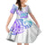 Kia Ora Maori New Zealand Pastel Family Matching Off Shoulder Long Sleeve Dress and Hawaiian Shirt Sun Ta Moko Violet Version LT01 Daughter's Dress Purple - Polynesian Pride