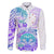 Kia Ora Maori New Zealand Pastel Family Matching Off Shoulder Long Sleeve Dress and Hawaiian Shirt Sun Ta Moko Violet Version LT01 Dad's Shirt - Long Sleeve Purple - Polynesian Pride