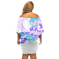Kia Ora Maori New Zealand Pastel Family Matching Off Shoulder Short Dress and Hawaiian Shirt Sun Ta Moko Violet Version LT01 - Polynesian Pride