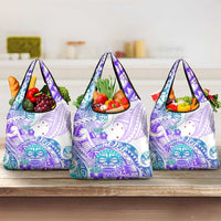 Kia Ora Maori New Zealand Pastel Grocery Bag Sun Ta Moko Violet Version LT01 3-pack One Size Purple - Polynesian Pride