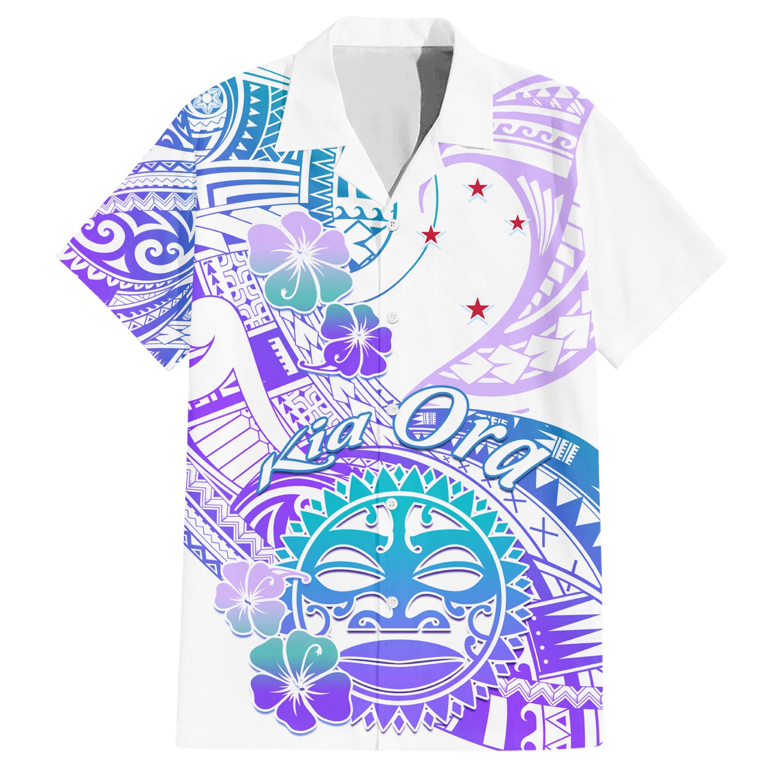 Kia Ora Maori New Zealand Pastel Hawaiian Shirt Sun Ta Moko Violet Version LT01 Purple - Polynesian Pride